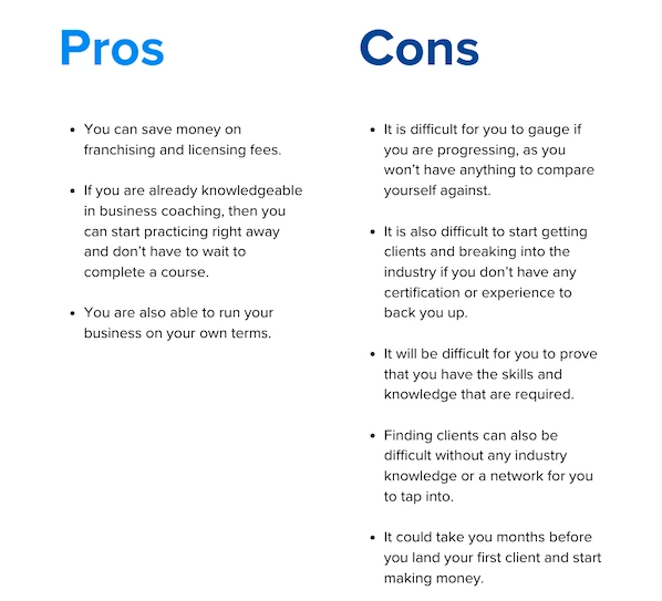 Pros & Cons 1: Becoming a business coach